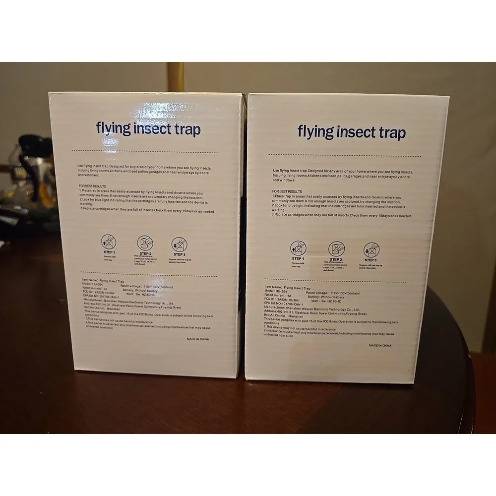 Flying Insect Trap, Compatible with ZEVOM364A Refill, 2 Plug-In Base + 2 Cartrid